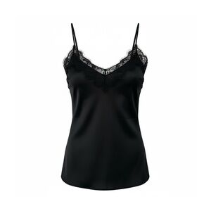 The Drop Amazon Natalie Satin Lace Trim Cami Black Large